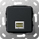 Gira System55 569610 Розетка компьютерная (RJ45, cat. 6a, под рамку, скрытая установка, черная матовая)