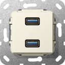 Gira System55 568501 Розетка USB (2хUSB, под рамку, скрытая установка, кремовая глянцевая)