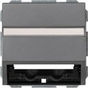 Gira System55 087028 Крышка розетки с опорной пластиной (RJ45+RJ11, надпись, антрацит)