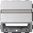 Gira System55 087026 Крышка розетки с опорной пластиной (RJ45+RJ11, надпись, алюминий)