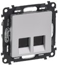 Legrand Valena Life 753641 Розетка компьютерная двойная (2xRJ45, cat.5e, под рамку, скрытая установка, алюминий)