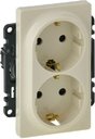 Legrand Valena Life 753526 Розетка двойная с заземляющим контактом (16 А, под рамку, шторки, скрытая установка, безвинтовые зажимы, слоновая кость)