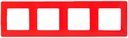 Legrand Etika 672534 Рамка 4-постовая (красная)