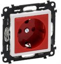 Legrand Valena Life 753131 Розетка с заземляющим контактом и блокировкой (16 А, под рамку, шторки, скрытая установка, безвинтовые зажимы, красная)