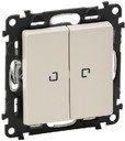 Legrand Valena Life 752528 Выключатель двухклавишный (10 А, под рамку, подсветка, с/у, слоновая кость)