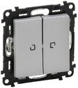 Legrand Valena Life 752628 Выключатель двухклавишный (10 А, под рамку, подсветка, с/у, алюминий)