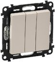 Legrand Valena Life 752503 Выключатель трехклавишный (10 А, под рамку, с/у, слоновая кость)