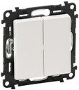 Legrand Valena Life 752408 Переключатель двухклавишный (10 А, под рамку, с/у, белый)