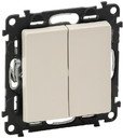 Legrand Valena Life 752508 Переключатель двухклавишный (10 А, под рамку, с/у, слоновая кость)