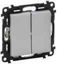 Legrand Valena Life 752608 Переключатель двухклавишный (10 А, под рамку, с/у, алюминий)