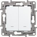 Legrand Etika 672204 Выключатель двухклавишный (10 А, под рамку, подсветка, скрытая установка, белый)