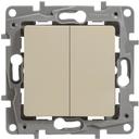 Legrand Etika 672312 Переключатель двухклавишный (10 А, под рамку, скрытая установка, слоновая кость)