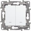 Legrand Etika 672216 Переключатель двухклавишный (10 А, под рамку, подсветка, скрытая установка, белый)