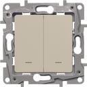 Legrand Etika 672316 Переключатель двухклавишный (10 А, под рамку, подсветка, скрытая установка, слоновая кость)
