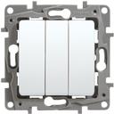 Legrand Etika 672213 Выключатель трехклавишный (10 А, под рамку, скрытая установка, белый)