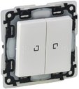 Legrand Valena Life 752159 Переключатель двухклавишный (10 А, IP44, под рамку, подсветка, с/у, белый)