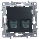 Legrand Etika 672652 Розетка комбинированная (RJ11+RJ45, cat.5e, UTP, под рамку, скрытая установка, антрацит)