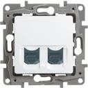 Legrand Etika 672254 Розетка компьютерная (2xRJ45, cat.6, UTP, под рамку, скрытая установка, белая)
