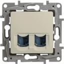 Legrand Etika 672354 Розетка компьютерная (2xRJ45, cat.6, UTP, под рамку, скрытая установка, слоновая кость)