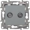 Legrand Etika 672457 Розетка телевизионная (TV+SAT, под рамку, скрытая установка, алюминий)