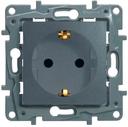 Legrand Etika 672422 Розетка с заземляющим контактом (16 А, под рамку, шторки, скрытая установка, алюминий)