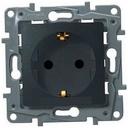 Legrand Etika 672622 Розетка с заземляющим контактом (16 А, под рамку, шторки, скрытая установка, антрацит)