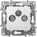 Legrand Etika 672256 Розетка телевизионная (TV+SAT+Radio, под рамку, скрытая установка, белая)