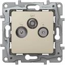 Legrand Etika 672356 Розетка телевизионная (TV+SAT+Radio, под рамку, скрытая установка, слоновая кость)