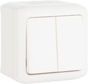 Legrand Quteo 782302 Выключатель двухклавишный (10 А, в сборе, открытая установка, IP44, белый)