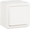 Legrand Quteo 782305 Выключатель одноклавишный кнопочный без фиксации (6 А, с возм. подсветки, в сборе, открытая установка, IP44, белый)
