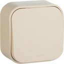 Legrand Quteo 782235 Выключатель одноклавишный кнопочный без фиксации (6 А, с возм. подсветки, в сборе, открытая установка, IP20, слоновая кость)