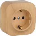 Legrand Quteo 782280 Розетка с заземляющим контактом и шторками (16 А, в сборе, открытая установка, дерево)
