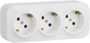 Legrand Quteo 782218 Розетка тройная с заземляющим контактом и шторками (16 А, в сборе, открытая установка, белая)