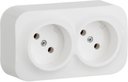 Legrand Quteo 782212 Розетка двойная (16 А, в сборе, открытая установка, белая)