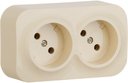 Legrand Quteo 782242 Розетка двойная (16 А, в сборе, открытая установка, слоновая кость)