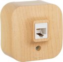 Legrand Quteo 782274 Розетка телефонная (RJ11, в сборе, открытая установка, дерево)