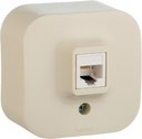 Legrand Quteo 782254 Розетка компьютерная (RJ45, cat.5e, в сборе, открытая установка, слоновая кость)