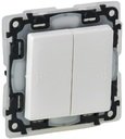 Legrand Valena Life 752155 Выключатель двухклавишный (10 А, IP44, под рамку, с/у, белый)