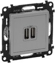 Legrand Valena Life 753612 Розетка USB (2xUSB, под рамку, скрытая установка, алюминий)