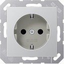 Jung A500 A1520KIAL Розетка с заземляющим контактом и шторками (16 А, под рамку, скрытая установка, алюминий)
