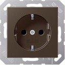 Jung A500 A1520KIMO Розетка с заземляющим контактом и шторками (16 А, под рамку, скрытая установка, мокко)