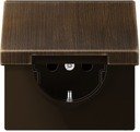 Jung LS metal ME2520KLAT Розетка с заземляющим контактом (16 А, под рамку, крышка, скрытая установка, античная латунь)