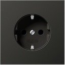 Jung LS metal AL1520KIAN Розетка с заземляющим контактом и шторками (16 А, под рамку, скрытая установка, антрацит)