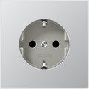 Jung LS metal AL2520KI Розетка с заземляющим контактом и шторками (16 А, под рамку, скрытая установка, алюминий)