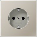 Jung LS metal ES2520KI Розетка с заземляющим контактом и шторками (16 А, под рамку, скрытая установка, сталь)