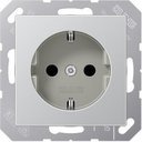 Jung A500 A520AL Розетка с заземляющим контактом (16 А, под рамку, скрытая установка, алюминий)