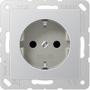 Jung A500 A521AL Розетка с заземляющим контактом (16 А, под рамку, винт. клеммы, скрытая установка, алюминий)