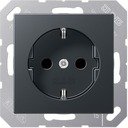 Jung A1520BFKIANM Розетка с заземляющим контактом (16 А, под рамку, шторки, ударопрочная, скрытая установка, матовый антрацит)