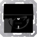 Jung A500 A1520KLSW Розетка с заземляющим контактом и крышкой (16 А, под рамку, скрытая установка, черная)