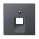Крышка розетки телефонной/компьютерной ударопрочная AS500 (RJ11/RJ45, матовый антрацит)